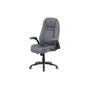 AUTRONIC KA-G301 GREY kancelárska stoličky šedá koženka, čierny kovový kríž, hojdací mechanizmus